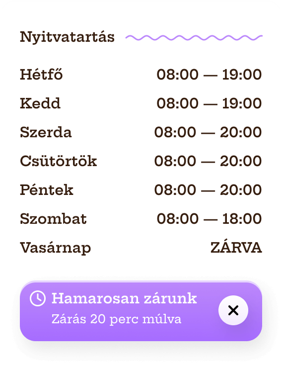 Étterem nyitvatartás